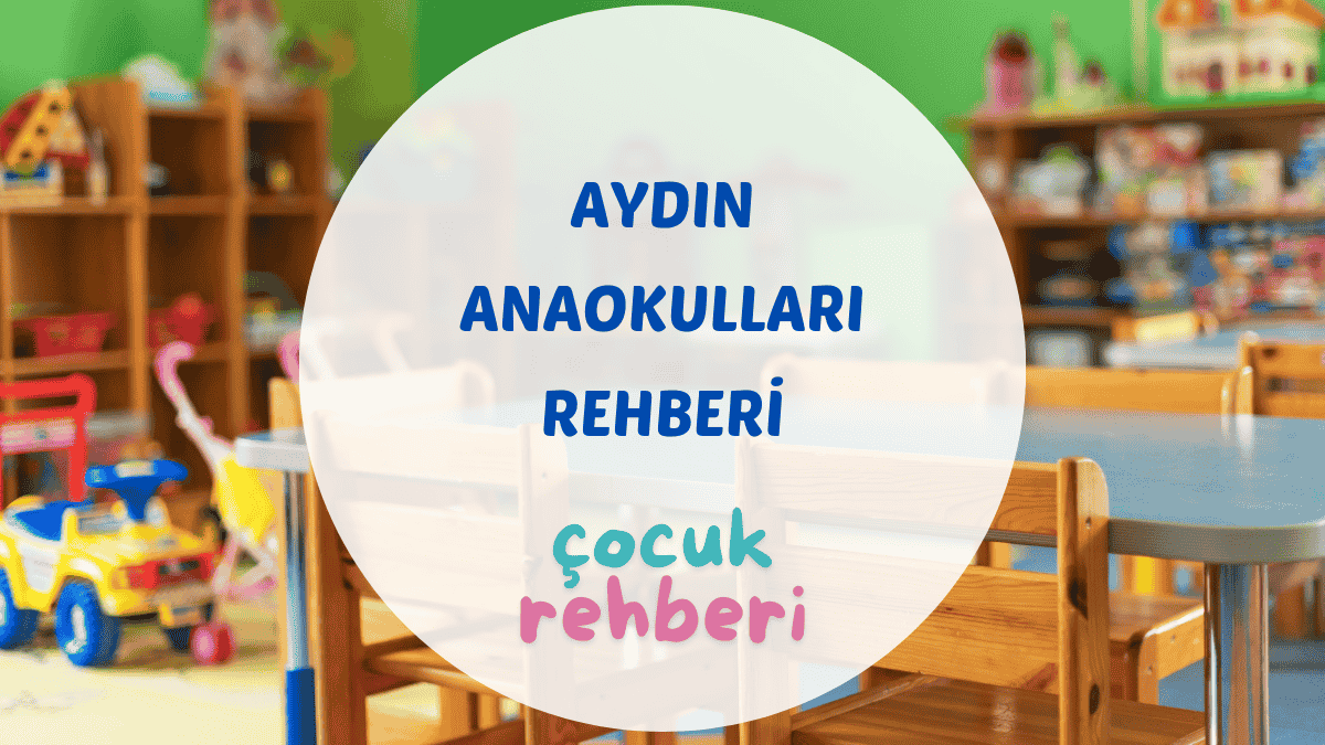Aydın anaokulları rehberi için hazırlanmış, mutlu çocukları ve öğretmenlerini gösteren kapak fotoğrafı.